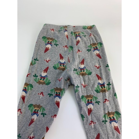 Hanna Andersson Girl Boy Long John Pajamas Gray Gnome Mushroom Youth 130 US 8 - Picture 6 of 7